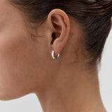 Nina Gordon Low Beam Hoops SMALL in Silver - side view
