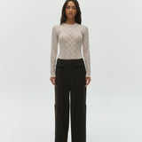 One of Others Leo Lace Bodysuit in White - side view