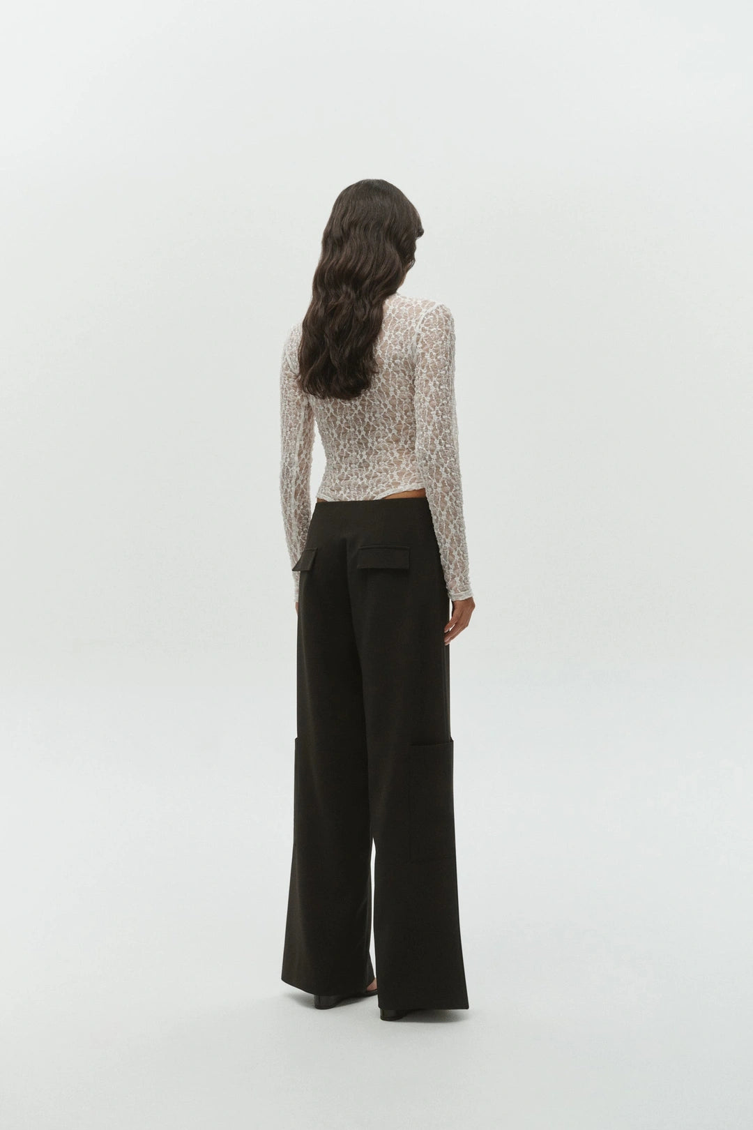 One of Others Leo Lace Bodysuit in White - styled look