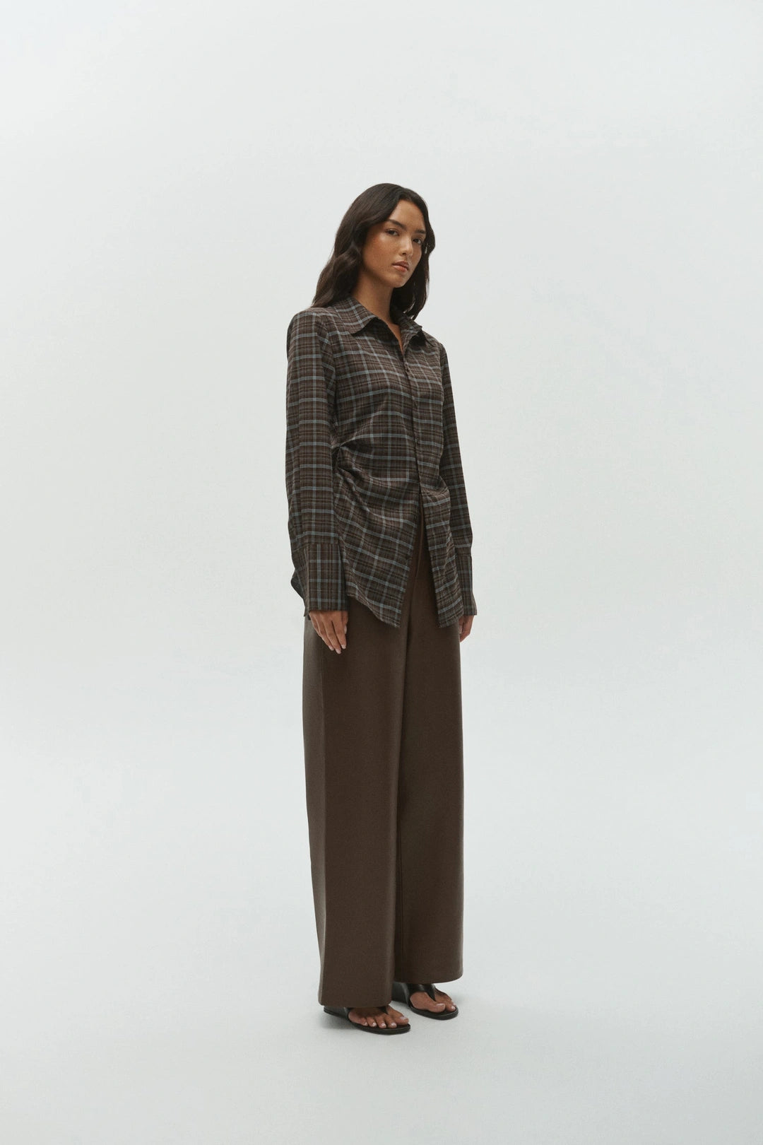 One of Others Porter Pant in Cocoa - side view
