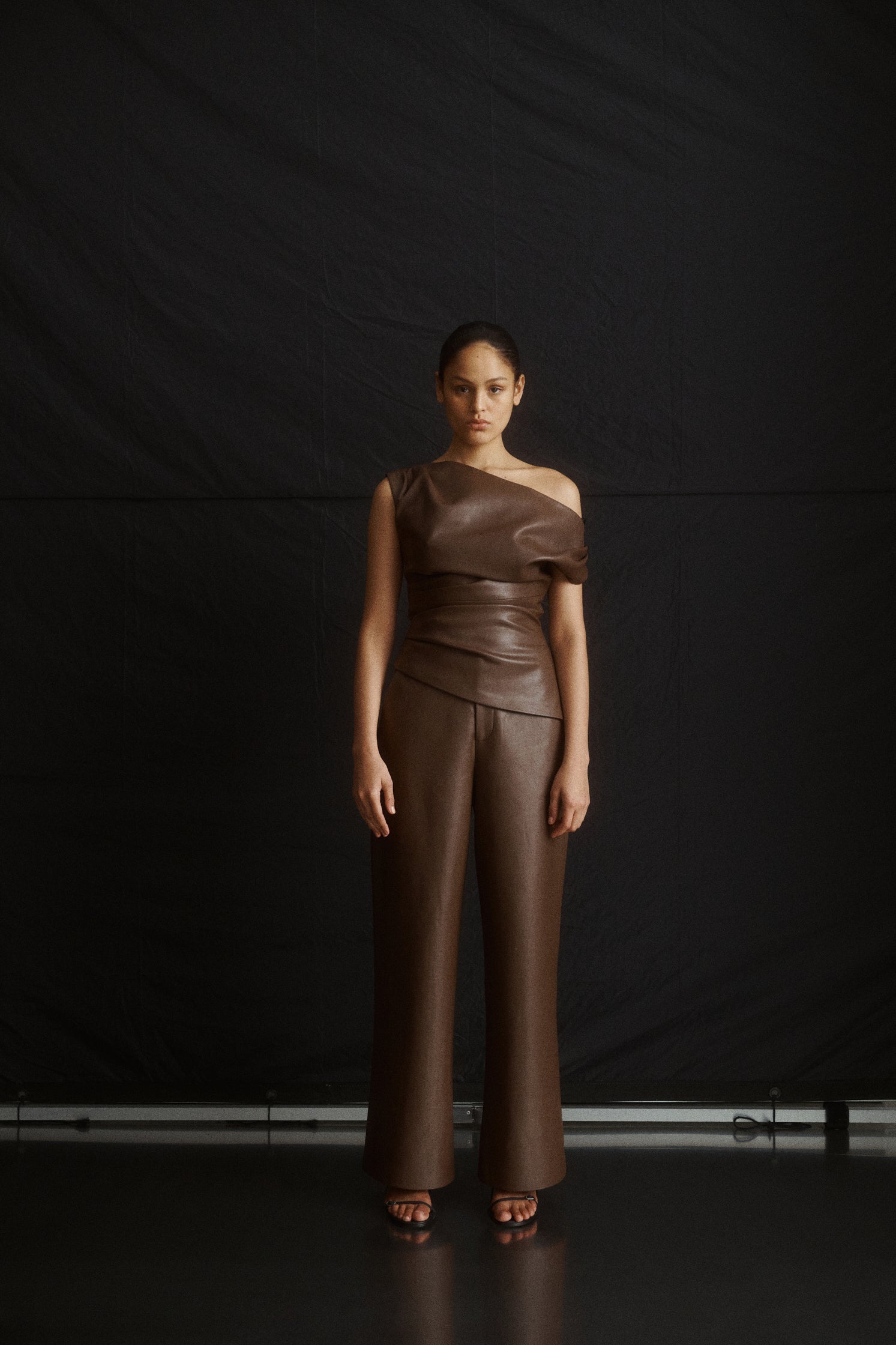 One of Others Porter Pant in Cocoa - styled look