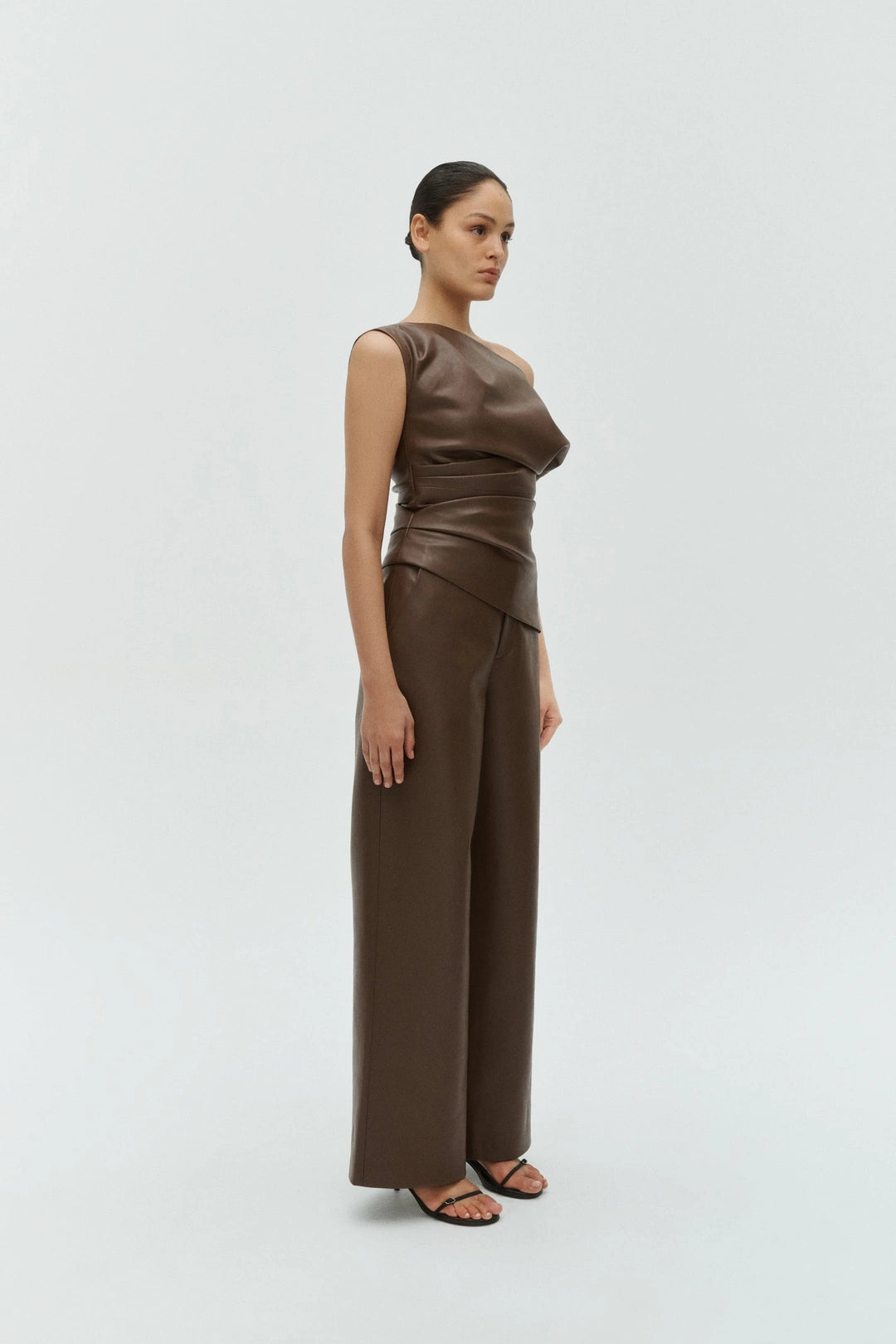 One of Others Porter Top in Cocoa - side view