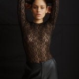 One of Others Leo Lace Bodysuit in Black