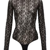 One of Others Leo Lace Bodysuit in Black