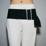 One Of Others Pedro Pant in Ecru - close up
