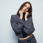 One Of Others Tove Bomber in Charcoal and Black - side view