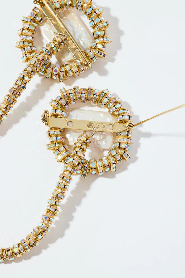 Pearl Octopuss.y Silencio Chained Brooch in Gold