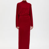 Camilla And Marc Ravine Draped Sleeve Dress in Cherry