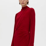 Camilla And Marc Ravine Draped Sleeve Dress in Cherry