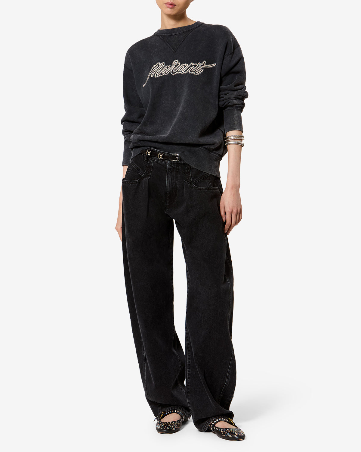 Isabel Marant Rise Sweatshirt in Faded Black - side view