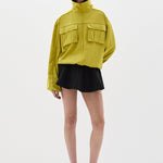 Sir Arla Bomber Jacket in Chartreuse - detail view
