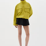 Sir Arla Bomber Jacket in Chartreuse - detail view