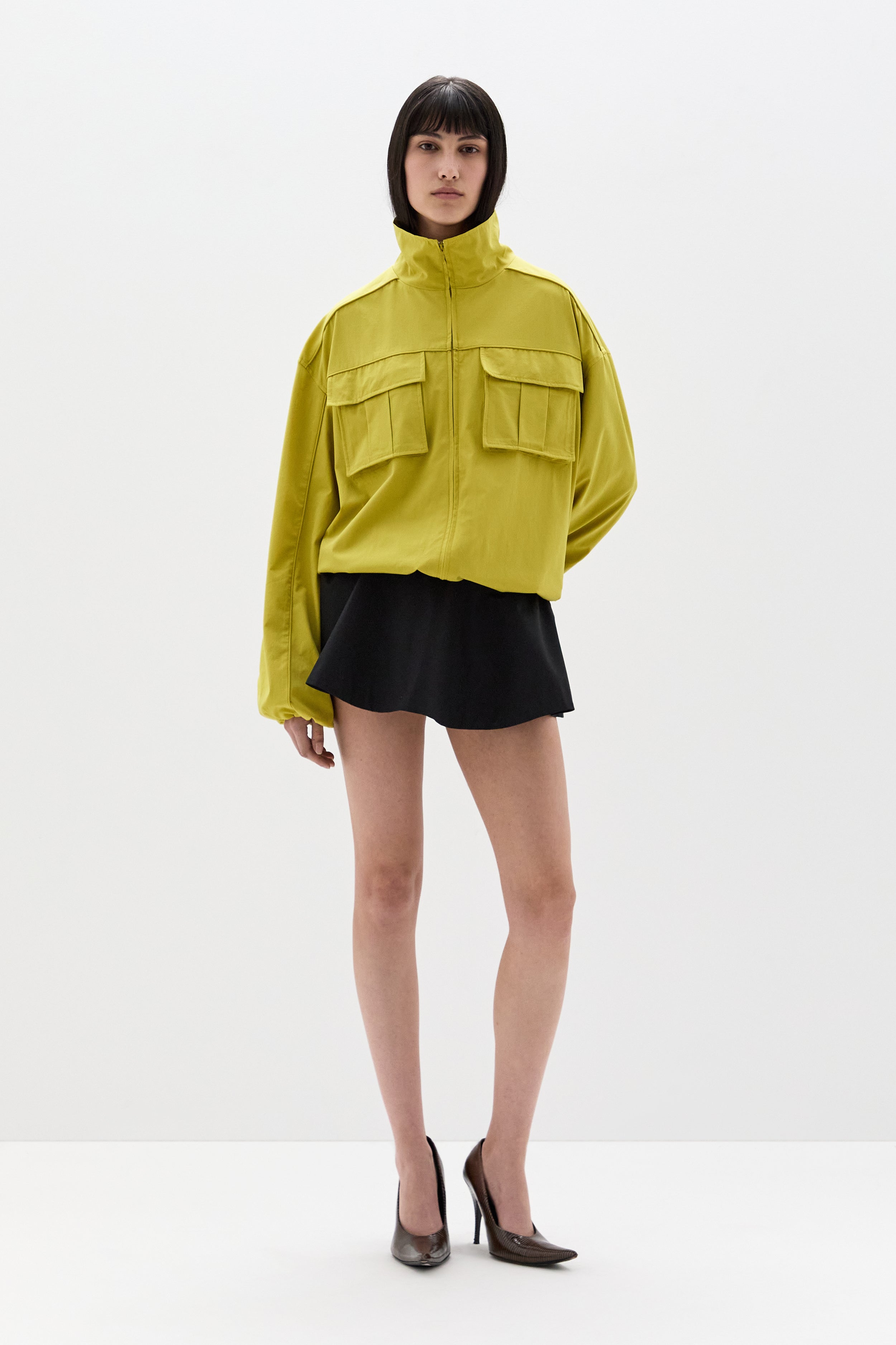 Sir Arla Bomber Jacket in Chartreuse - detail view