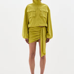 Sir Arla Bomber Jacket in Chartreuse - close up