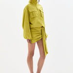Sir Arla Bomber Jacket in Chartreuse - close up