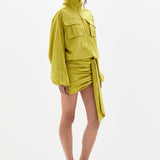 Sir Arla Bomber Jacket in Chartreuse - close up