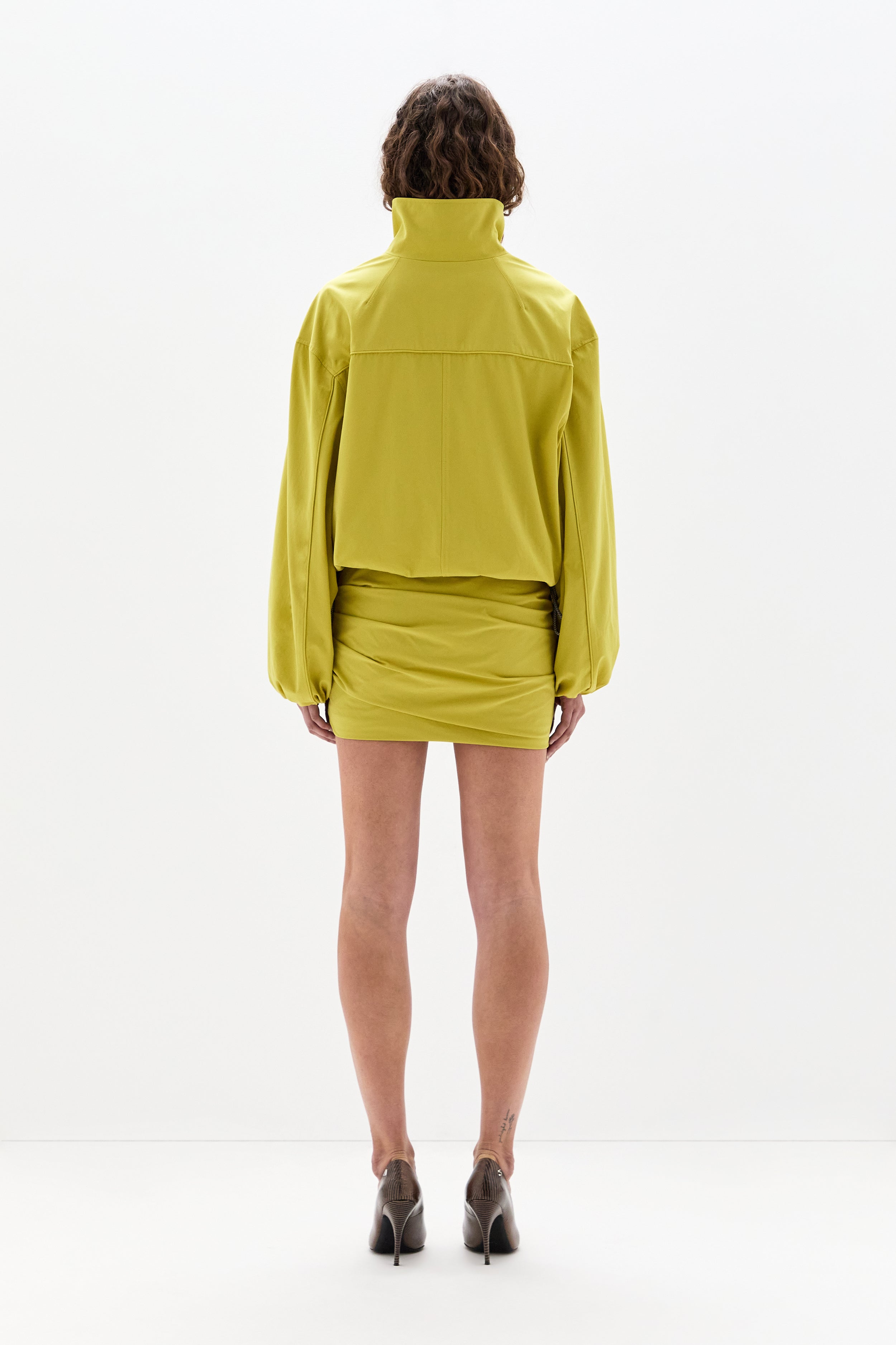 Sir Arla Bomber Jacket in Chartreuse - close up
