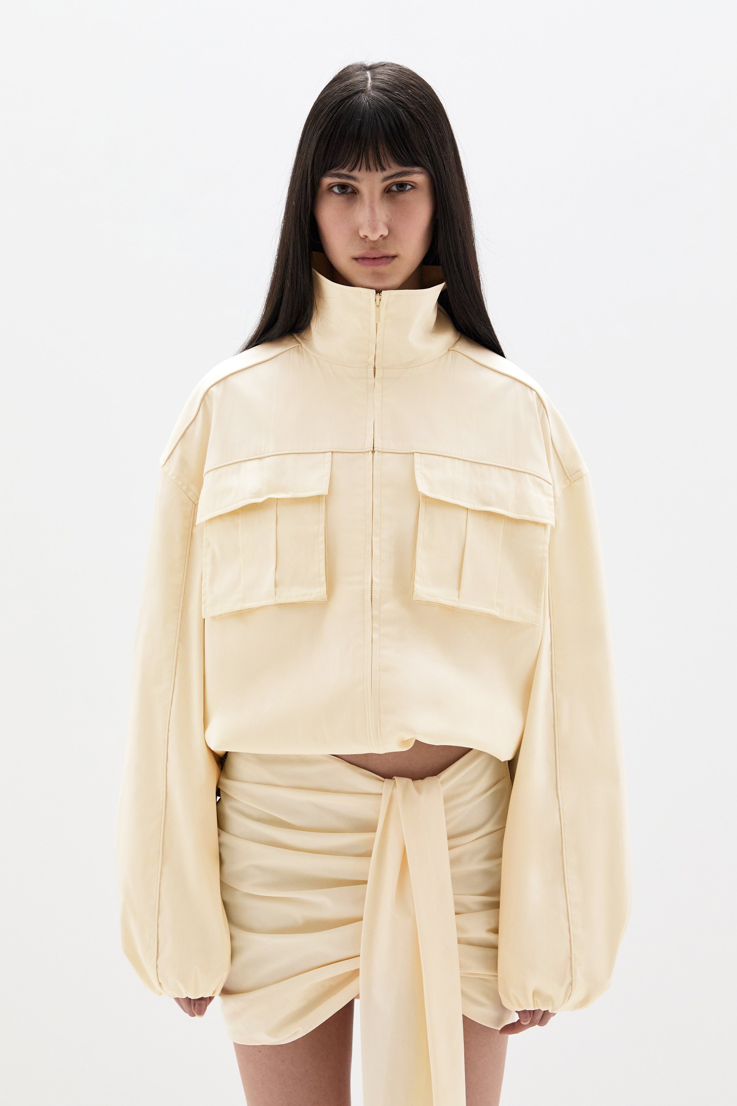 Sir Arla Bomber Jacket in Cream - side view