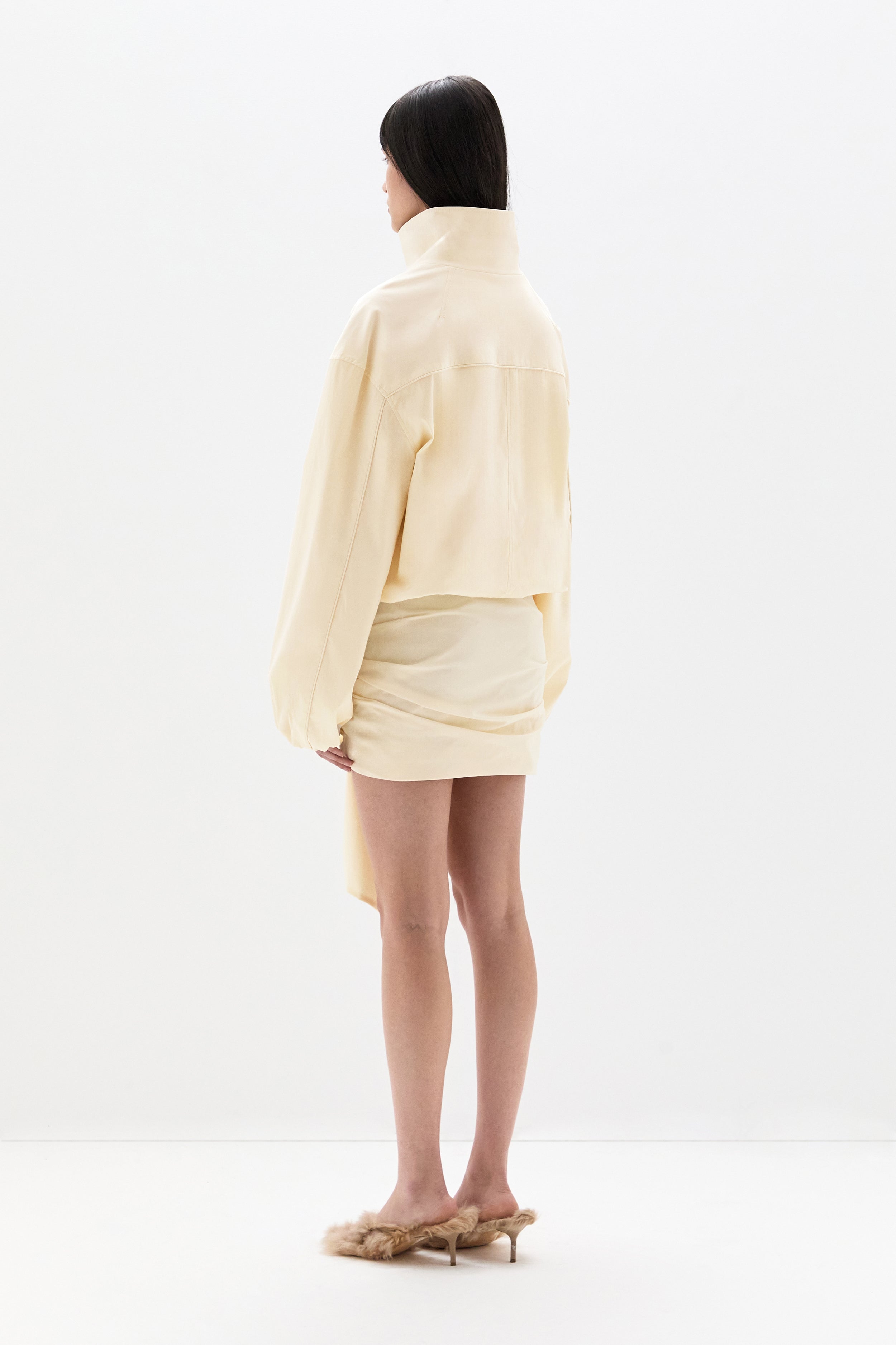 Sir Arla Bomber Jacket in Cream - styled look