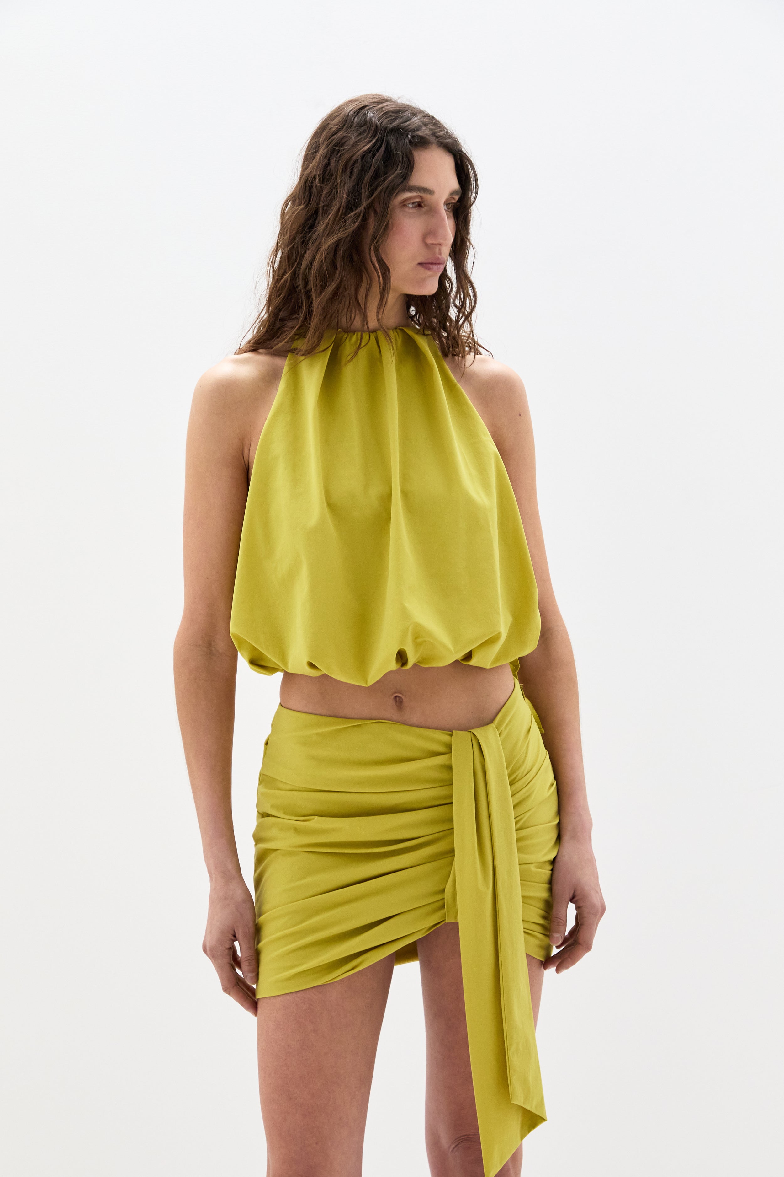Sir Arla Bubble Top in Chartreuse - close up