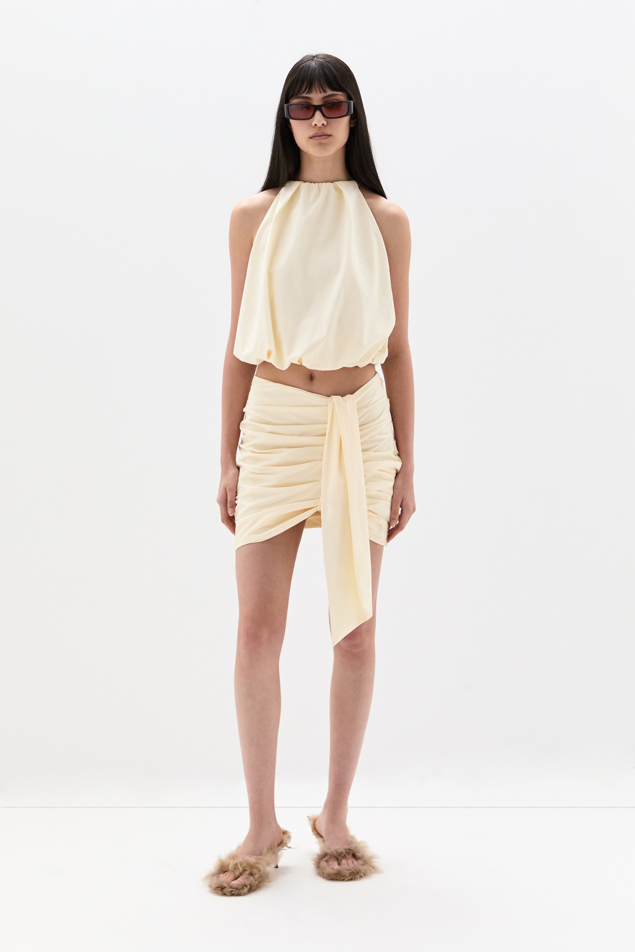 Sir Arla Bubble Top in Cream - side view