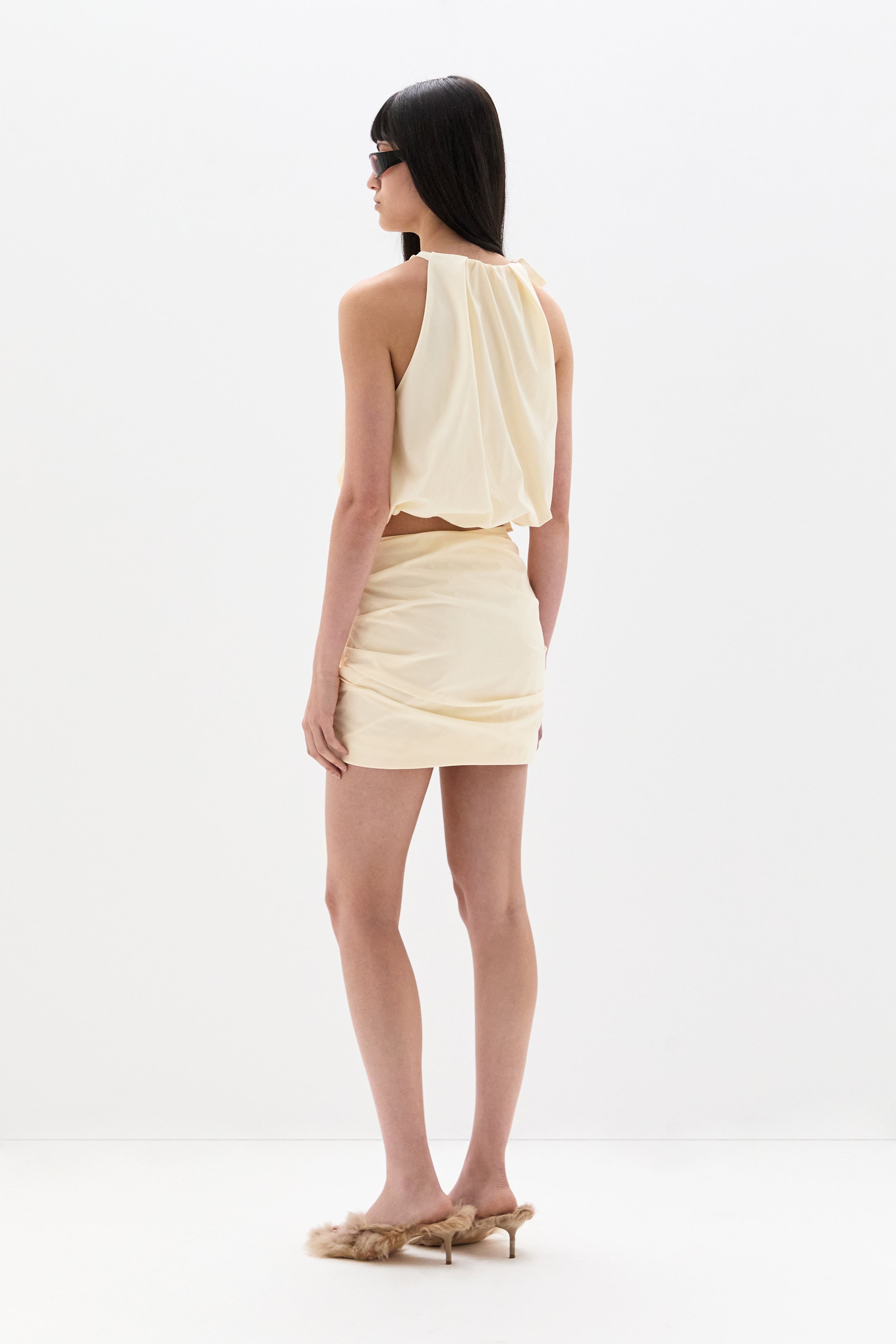 Sir Arla Bubble Top in Cream - close up