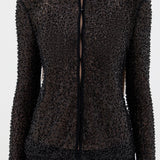 Sir Cassia Sequin Button Down Top in Black - outfit inspiration