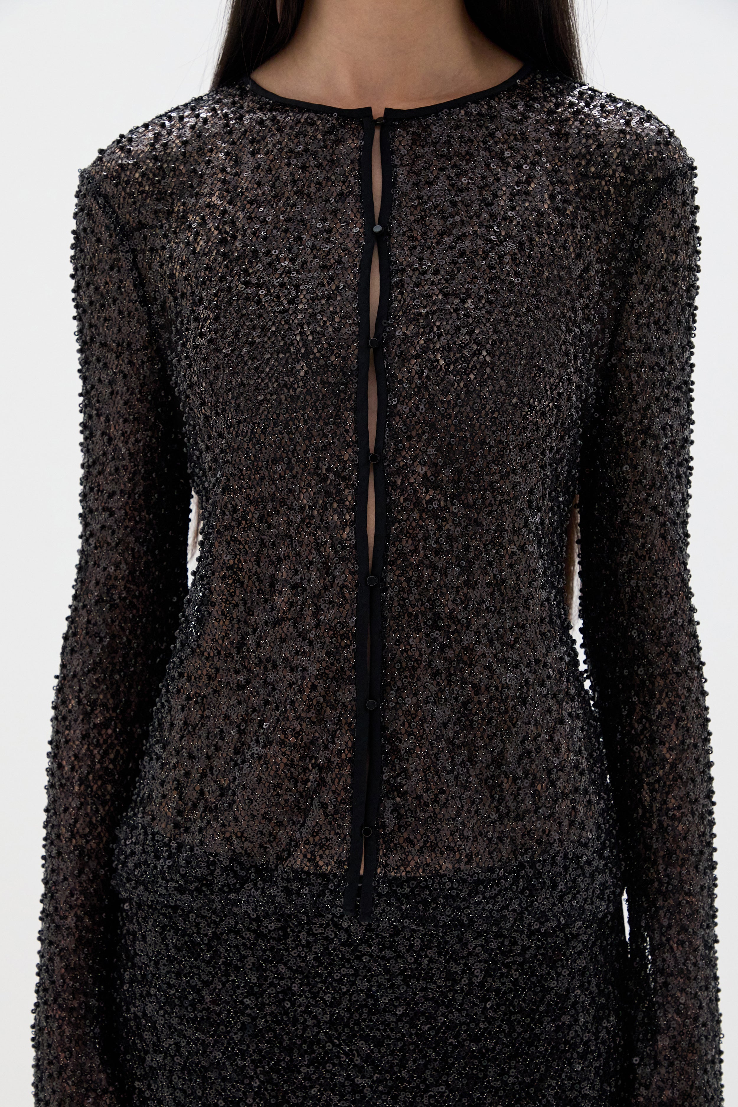 Sir Cassia Sequin Button Down Top in Black - outfit inspiration