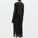 Sir Cassia Sequin Midi Skirt in Black - styled look