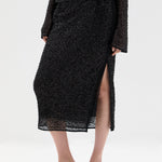 Sir Cassia Sequin Midi Skirt in Black - outfit inspiration