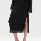 Sir Cassia Sequin Midi Skirt in Black - outfit inspiration