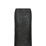 Sir Cassia Sequin Midi Skirt in Black