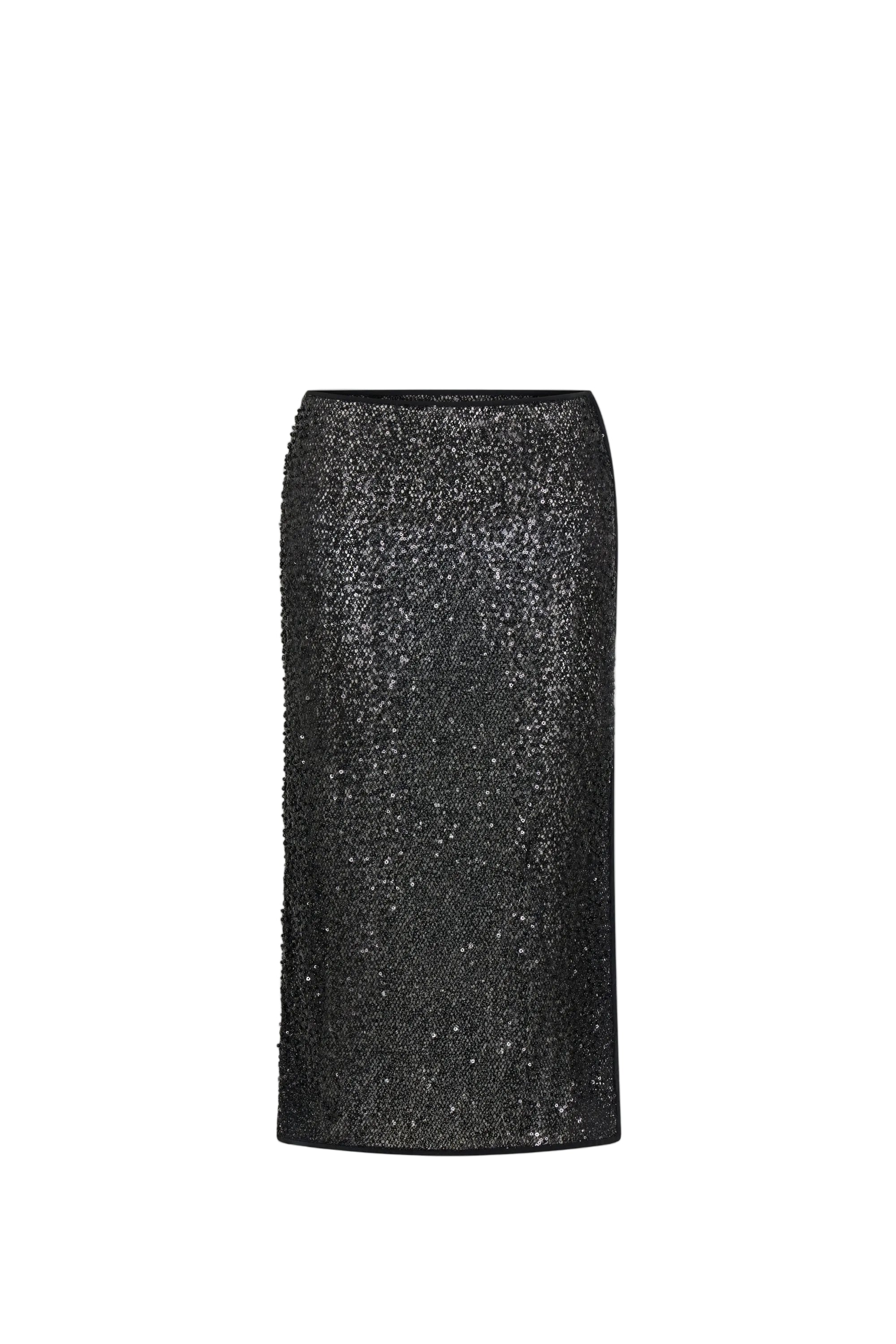 Sir Cassia Sequin Midi Skirt in Black