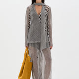 Sir Marlowe Harem Pant in Monochrome Stripe