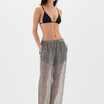 Sir Marlowe Harem Pant in Monochrome Stripe - side view