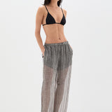 Sir Marlowe Harem Pant in Monochrome Stripe - side view