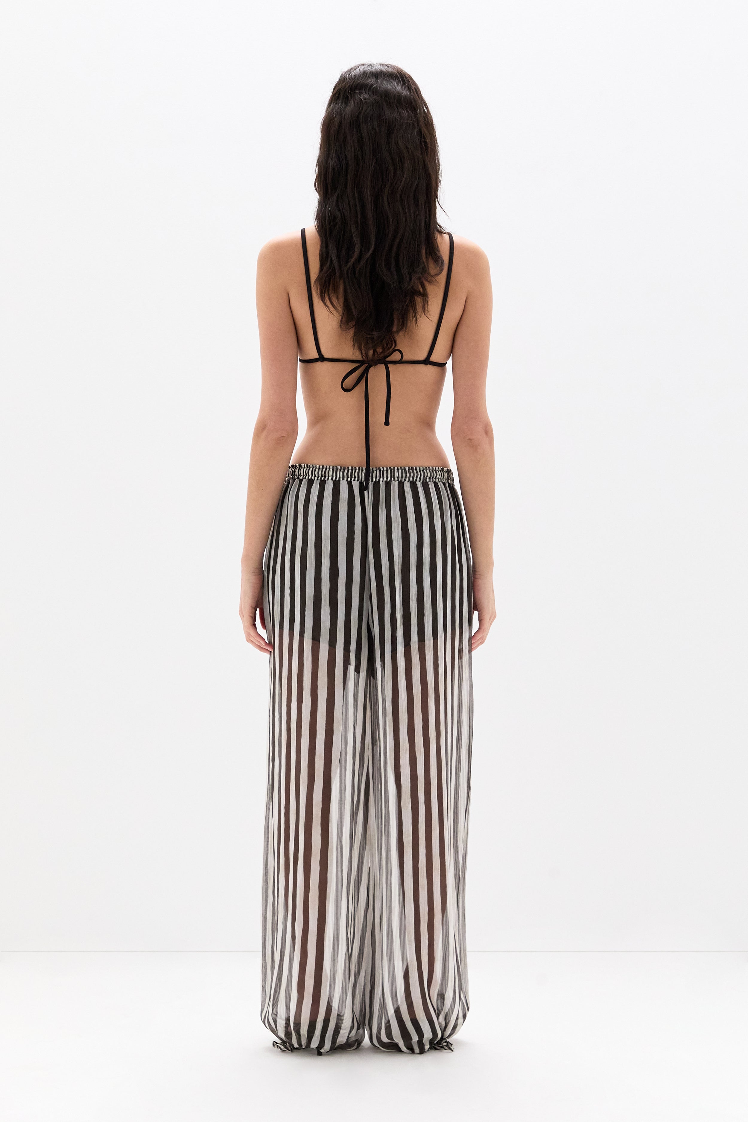 Sir Marlowe Harem Pant in Monochrome Stripe - styled look