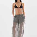 Sir Marlowe Harem Pant in Monochrome Stripe - close up