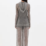 Sir Marlowe Harem Pant in Monochrome Stripe - close up