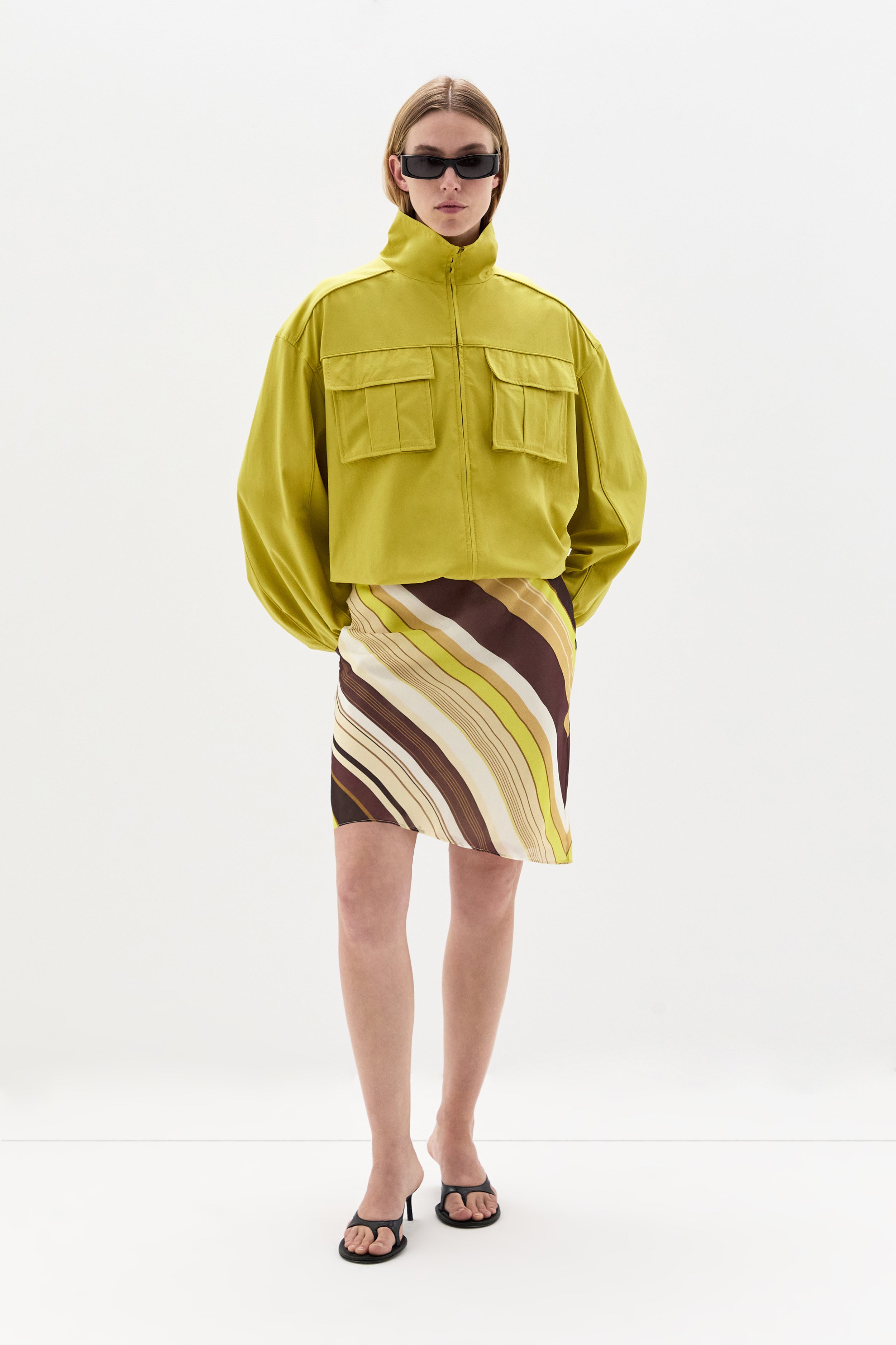 Sir Vivia Skirt in Cafe Lemon Stripe - side view