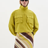 Sir Vivia Skirt in Cafe Lemon Stripe - styled look