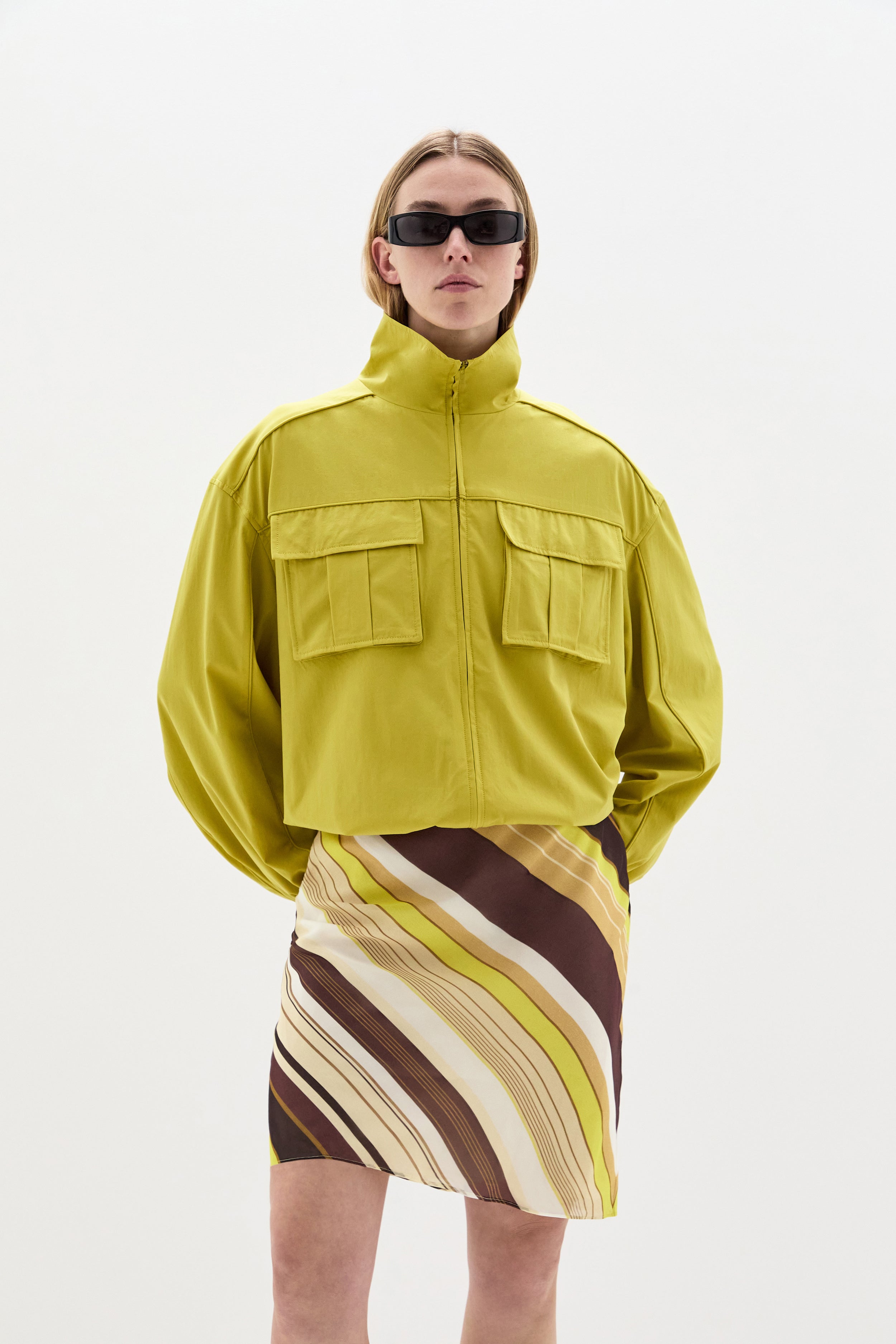 Sir Vivia Skirt in Cafe Lemon Stripe - styled look