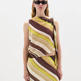 Sir Vivia Tie Shoulder Top in Cafe Lemon Stripe