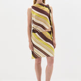 Sir Vivia Tie Shoulder Top in Cafe Lemon Stripe - side view