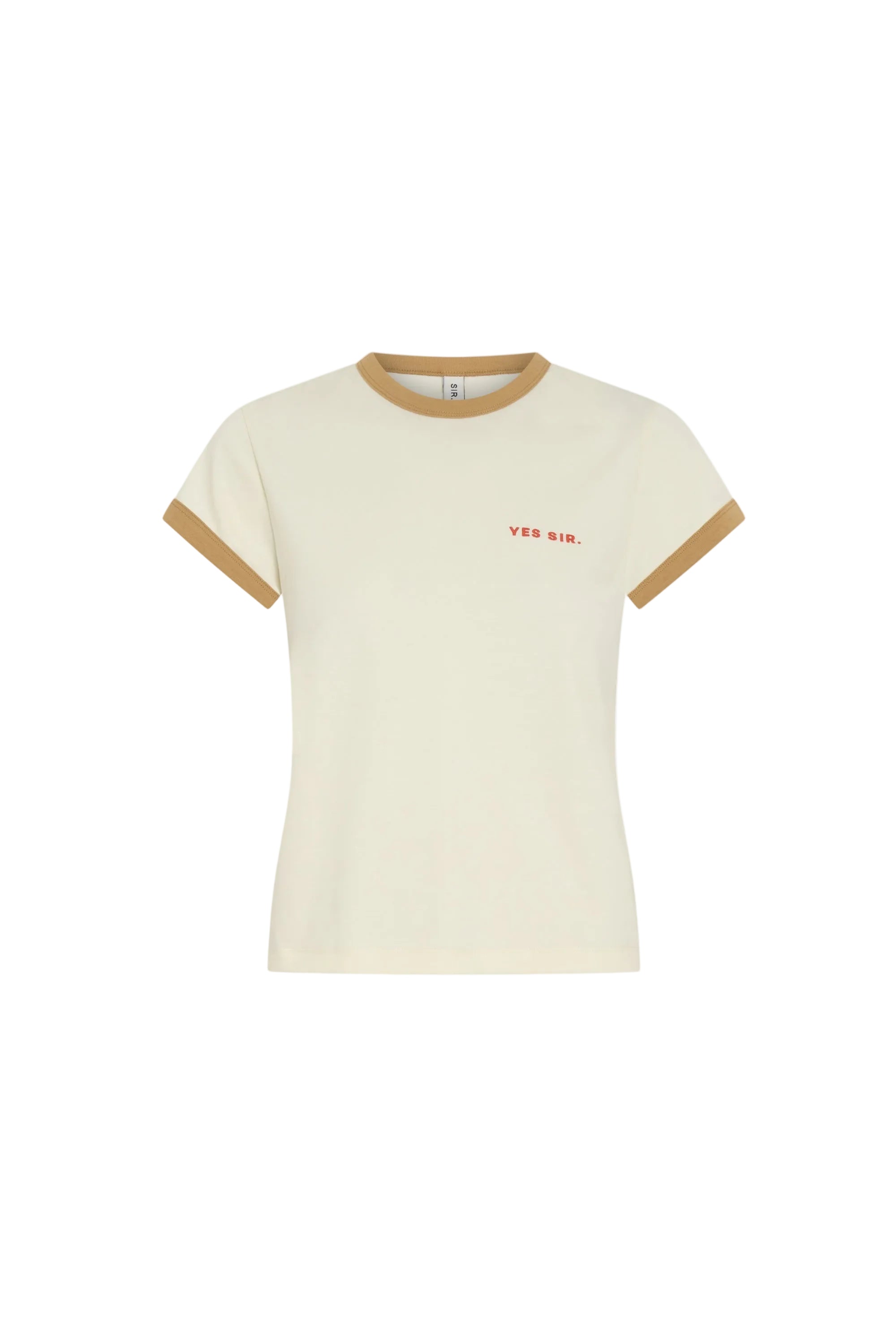 Sir Yes SIR. Fitted T-Shirt in Ivory Yellow