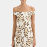 Sir Elodie Off Shoulder Mini Dress in Patale