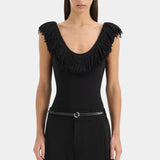 Sir Marcelline Fringe Bodysuit in Black