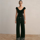 Sir Marcelline Fringe Bodysuit in Black