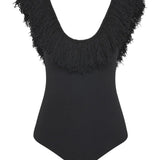 Sir Marcelline Fringe Bodysuit in Black