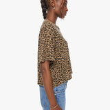 Mother The SS Boxy Ringer in Leap Year Leopard Print Jersey - side view